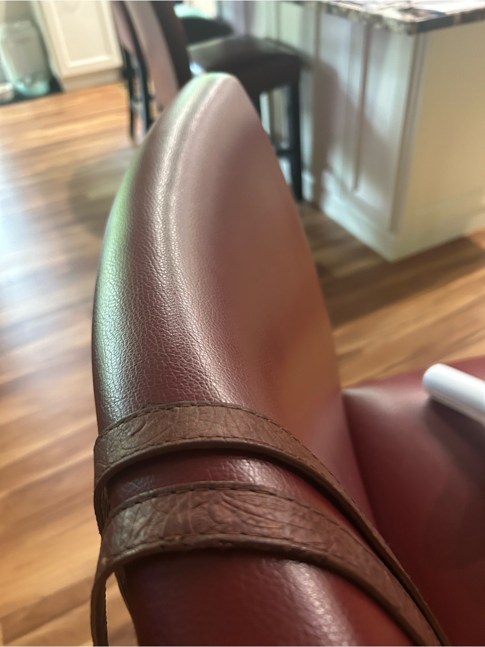 American Leather Embossed Leather Shoulder Bag in Chestnut - Picture 8 of 11
